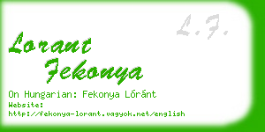 lorant fekonya business card